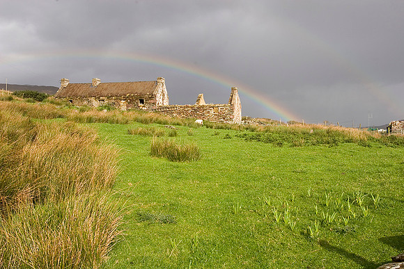 Rainbow over famine cottage KAC10053