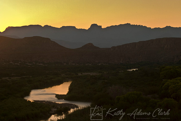 Chisos Mountains at sunset KAC090471