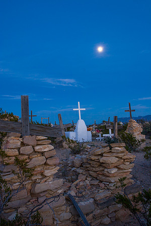 1 Terlingua Cemetery gravestones under full moon KAC110506